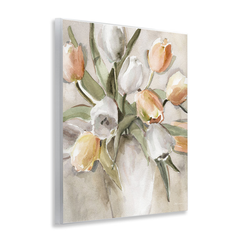 Bouquet de tulipes pêche, art par Carol Robinson