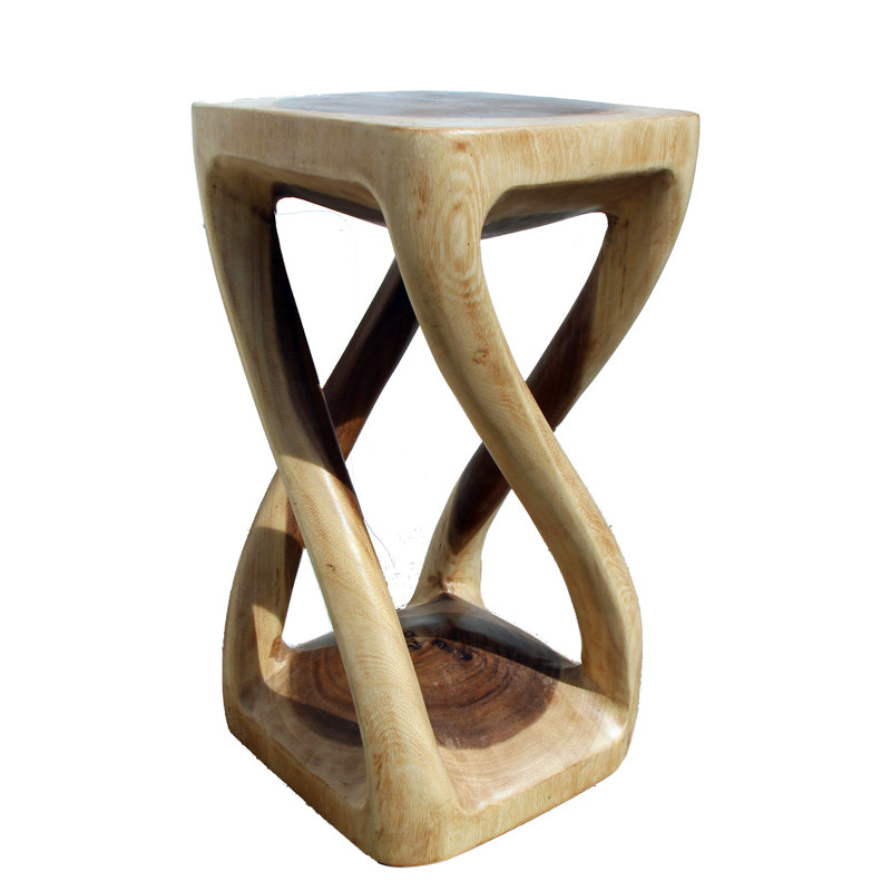 Tabouret décoratif à quatre pieds torsadés, H 20 po x l 11 po x P 11 po