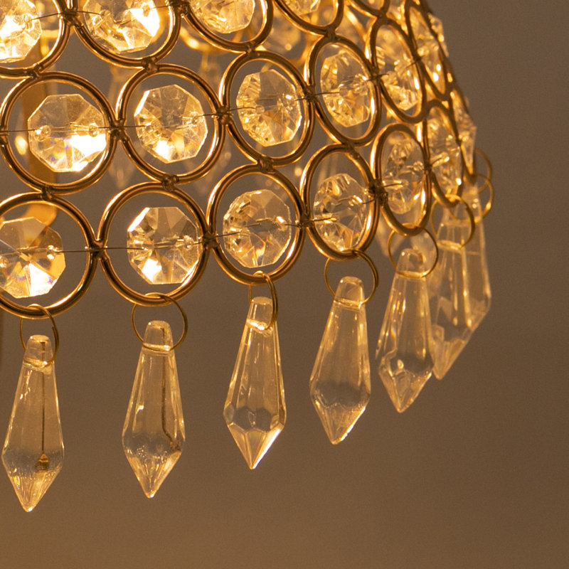 Lampe de table en cristal Jywon, Doré, Doré