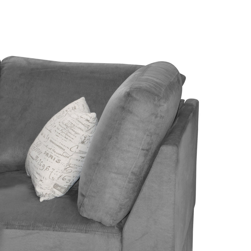 Upholstered L-Shaped Sectional Reversible, Gray