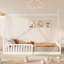 Lit simple en bois avec clôture-1806363971