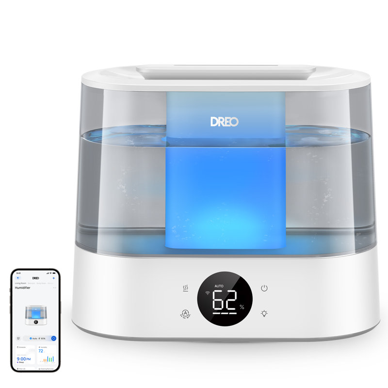 DREO Smart Humdifier For Bedroom, 4l Cool Mist Top-fill Ultrasonic Humdifier For Nursery Baby Room And Plants, 28db Whisper-quiet, 36h Runtime, Customizable Rgb Indicator Light, Essential Oil Aroma
