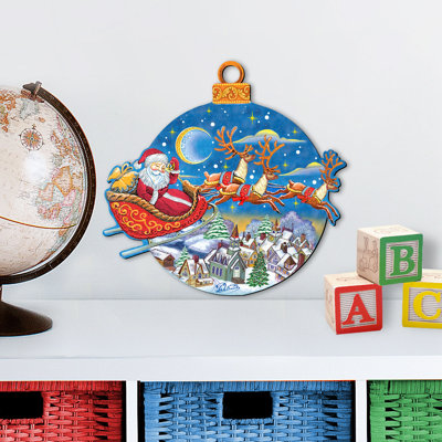 Handmade Wood Shatterproof Ball Ornament