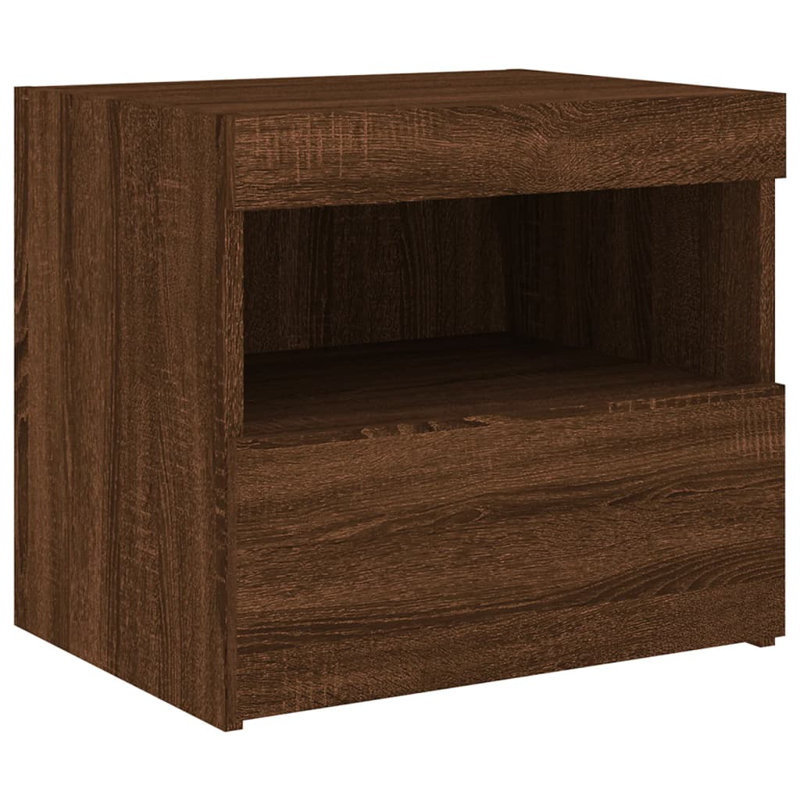 Nirmal 50cm W Manufactured Wood Bedside Table, Concrete Grey, Individual