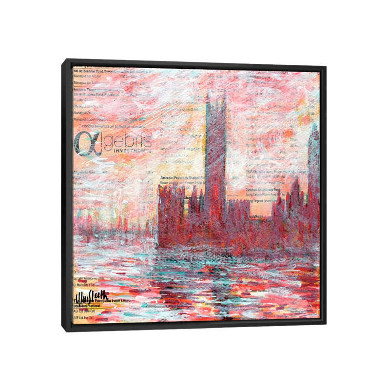 « westminster », impression sur toile, H 18 po x l 18 po x P 1,5 po, Toile avec cadre noir, Pas de tapis