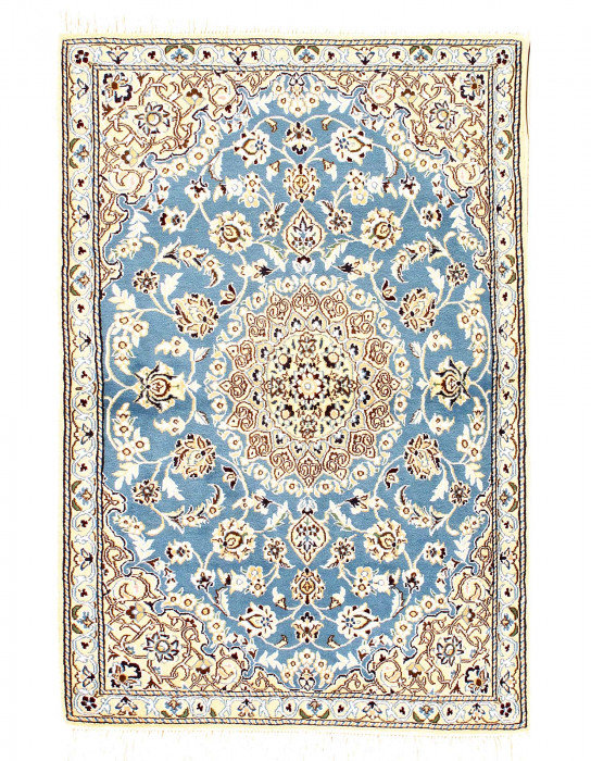 Tapis rectangulaire en laine et en soie de conception unique 4 pi 5 po x 2 pi 11 po Iksha