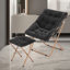 Fauteuil d'appoint douillet capitonné et rembourré avec cadre en métal doré pour le salon-520988956-491022507