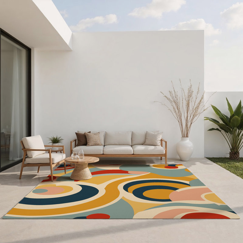Tapis intérieur et extérieur Vibrant Curl, Rectangle 1 pi 6 po x 2 pi 6 po
