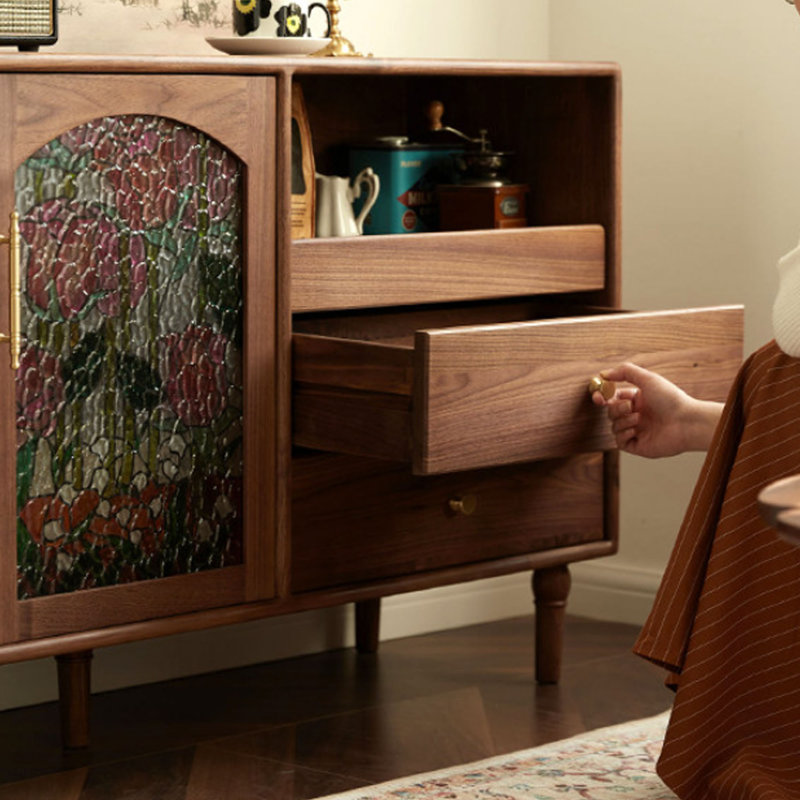 Commode d'appoint rétro avec rangement multifonctionnel