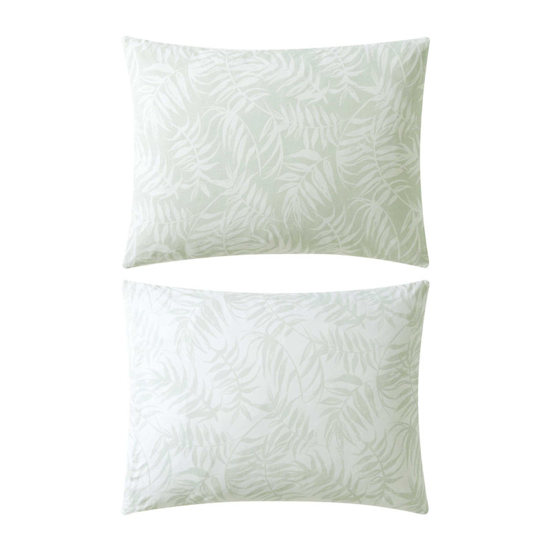 Art of Palms Cotton Comforter Set, King Comforter + 2 King Shams, Blue Floral