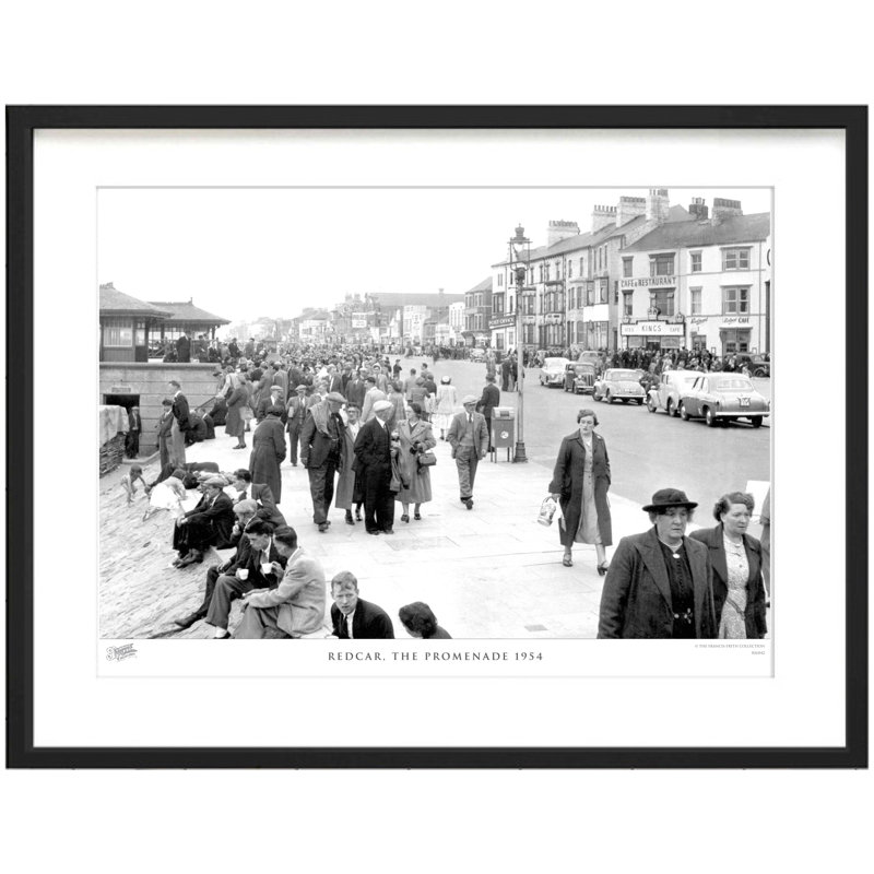 Redcar, The Promenade 1954 - Single Picture Frame Print, 60cm H x 80cm W x 2.3cm D