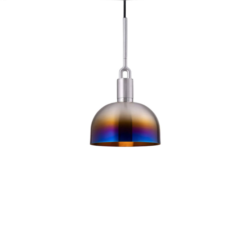 Linear Knurl 1 - Light LED Pendant, Burnt Steel