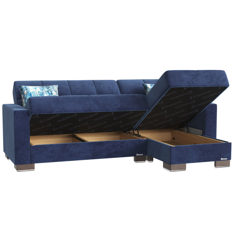 Chaise longue convertible avec rangement Primenest Nimbusflow, Bleu
