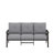 70” All-Weather Metal 3-Seat Patio Sofa, Khaki Frame With Gray Cushions-1278242172