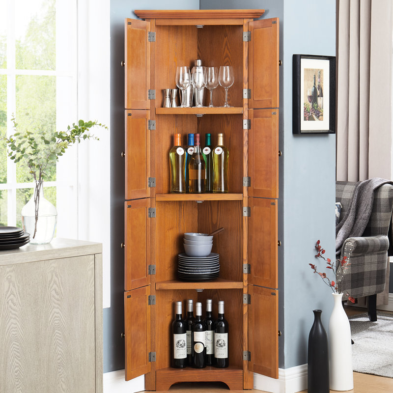 Armoire 8 portes en chêne pour différentes pièces - Solution de rangement spacieuse pour grande salle de bain, salon, garde-manger