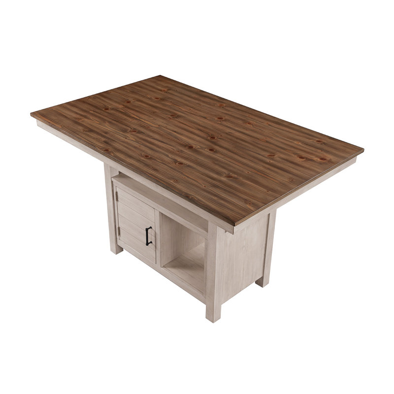 Harbor View Counter Height Farmhouse Dining Table with Storage