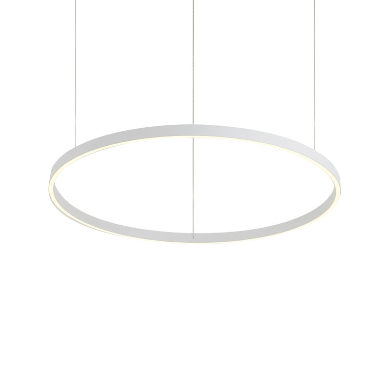 Cerchio 1 - Light LED Unique/Statement Pendant, White, 123.25" H x 59.13" W x 59.13" D