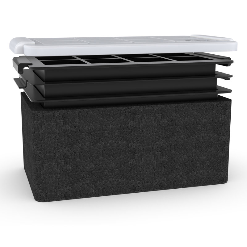 Crystal Clear Ice Cube Maker Tray - Eight 2" Squares Ice Cube Mold