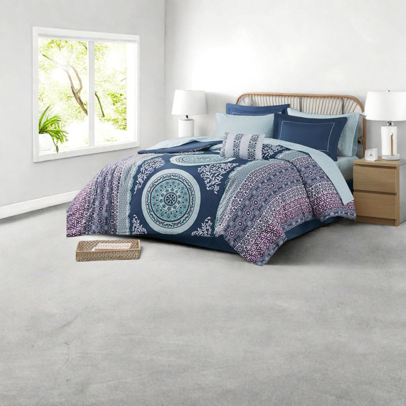 Ensemble complet de literie pour lit simple TG, style médaillon Boho pour la maison
