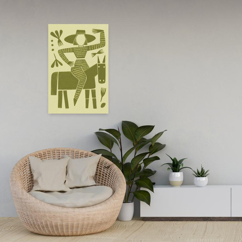 Art mural cheval abstrait et minimaliste Folk Art