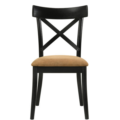 2 chaises d'appoint, brun et noir, sièges rembourrés confortables, revêtement beige élégant, 2 chaises de décoration de salle à manger moderne, brun noir, rembourrage extraordinaire, design élégant