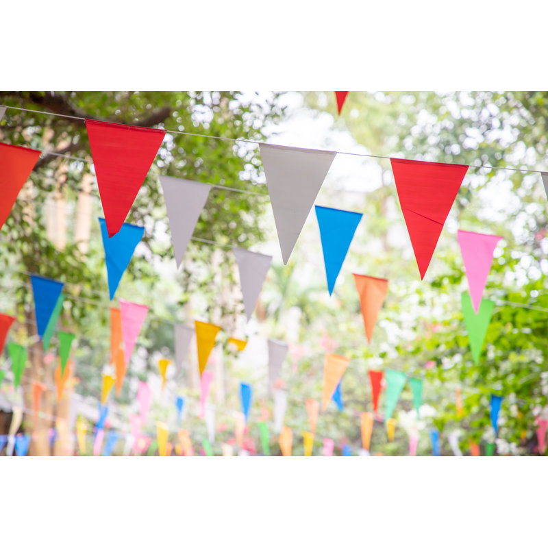Colorful Triangle Flags by Ratchat - Wrapped Canvas Print, 20cm H x 30cm W x 3.8cm D