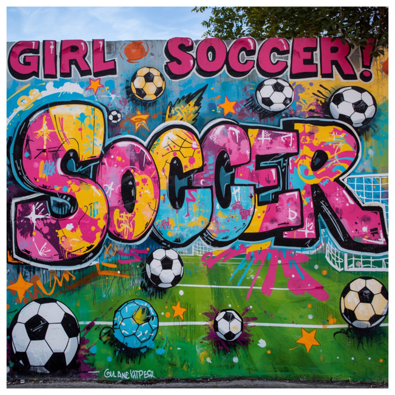 Colorful Soccer Graffiti Comforter, Twin Extra Long