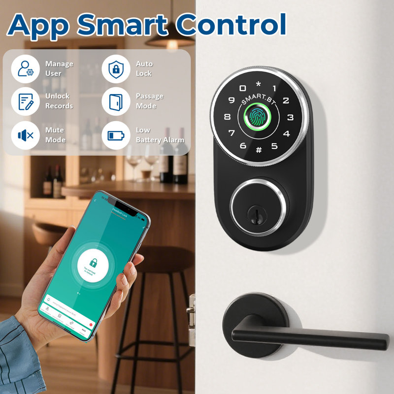 4 In 1 Smart Fingerprint Door Knob With Keypad