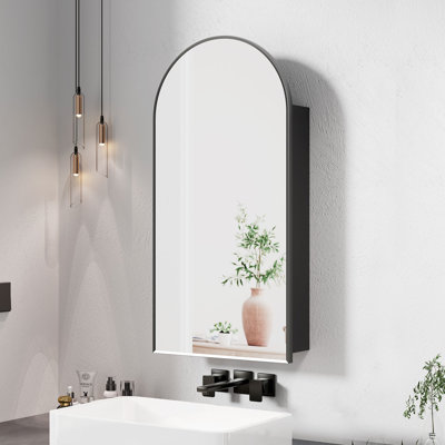 Aishwarya 40mm W 80mm H Framed Medicine Cabinet Mirror 3 Fixed