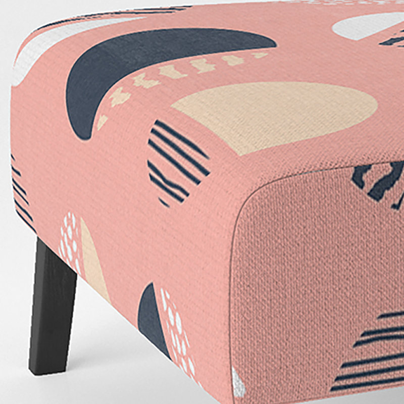 Fauteuil de chambre crème à motif géométrique crème