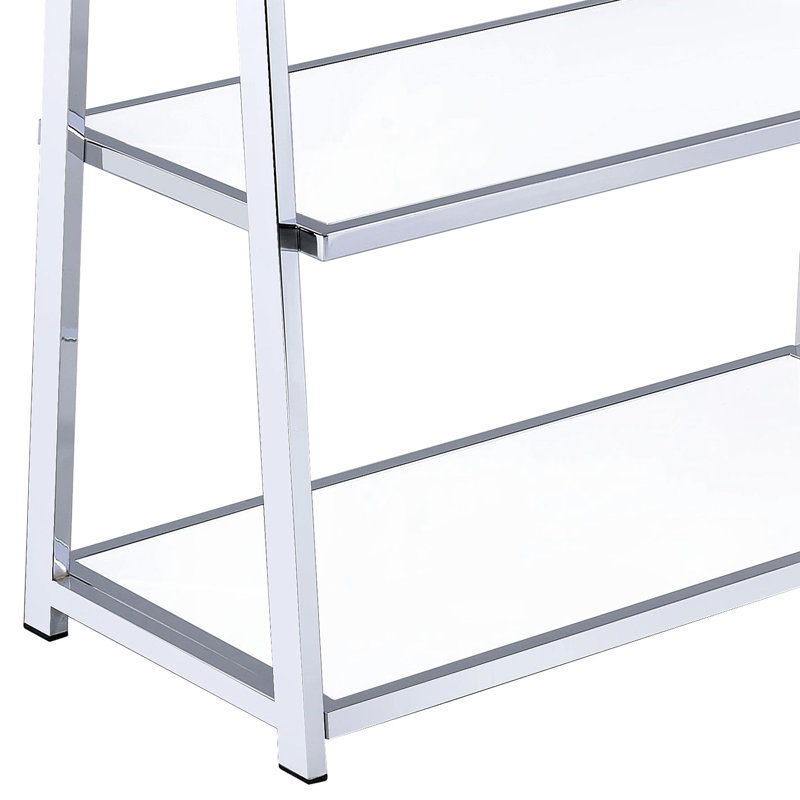 Bibliothèque moderne blanche avec 6 tablettes fixes - Élément décoratif élégant à 6 tablettes avec rangement fonctionnel