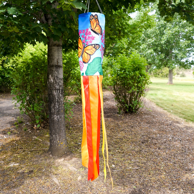 Colorful Monarch Butterfly Polyester Windsock, 40-inch
