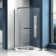 38" W x 38" D x 72" H Semi-Frameless Neo-angle Shower Door with Towel Bar and Fixed Panel