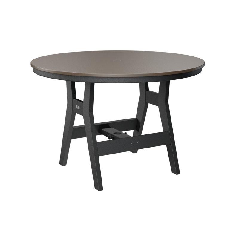 Berlin Gardens Harbor Round Dining Table, Black, Hammered Top Bronze, 30.37" H x 48" W x 48" D