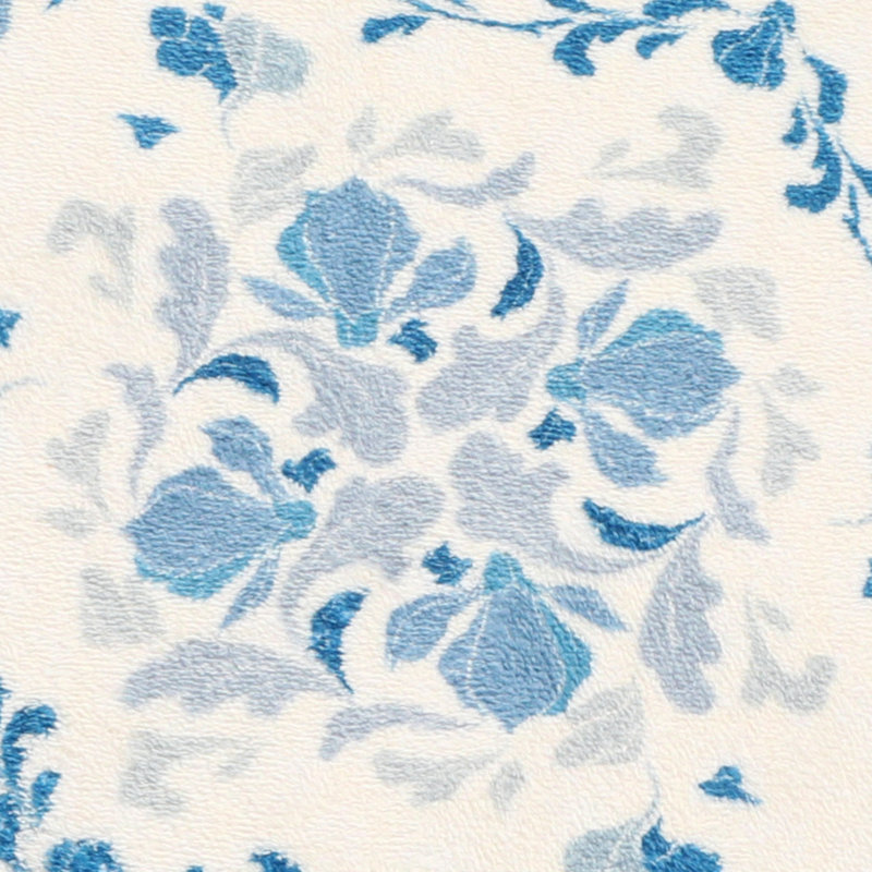 2' X 3' TPE Non-slip Bottom, Imitation Cashmere Floral Pattern Area Rug,BlueBlue, Rectangle 2' x 3', Blue
