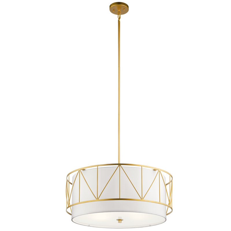 Birkleigh 4 - Light Dimmable Drum Chandelier, Classic Gold