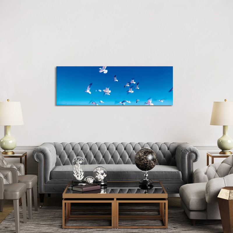 Birds In Flight Flagler Beach FL USA - Wrapped Canvas Panoramic Print, 152.4 cm H x 50.8 cm W x 1.91 cm D