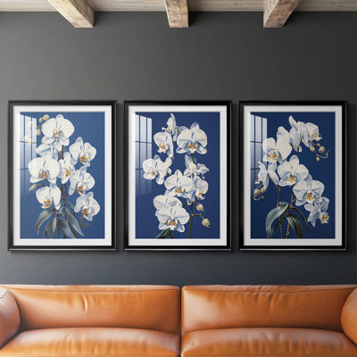 FLORAL Series CLxxxi - impression encadrée sur mesure de qualité supérieure - 3 pièces