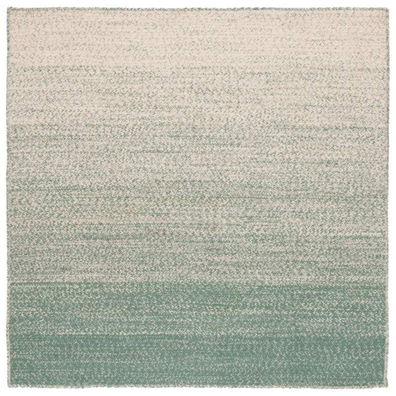 Dequavius Natural Fiber Hand Loomed Jute Ombre Rug, Square 6'