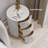 White 3 Drawer Round Velvet Nightstand with Sintered Stone Top Modern Style No Assembly Required Sturdy Metal Base Spacious Storage for Bedroom-1385458249