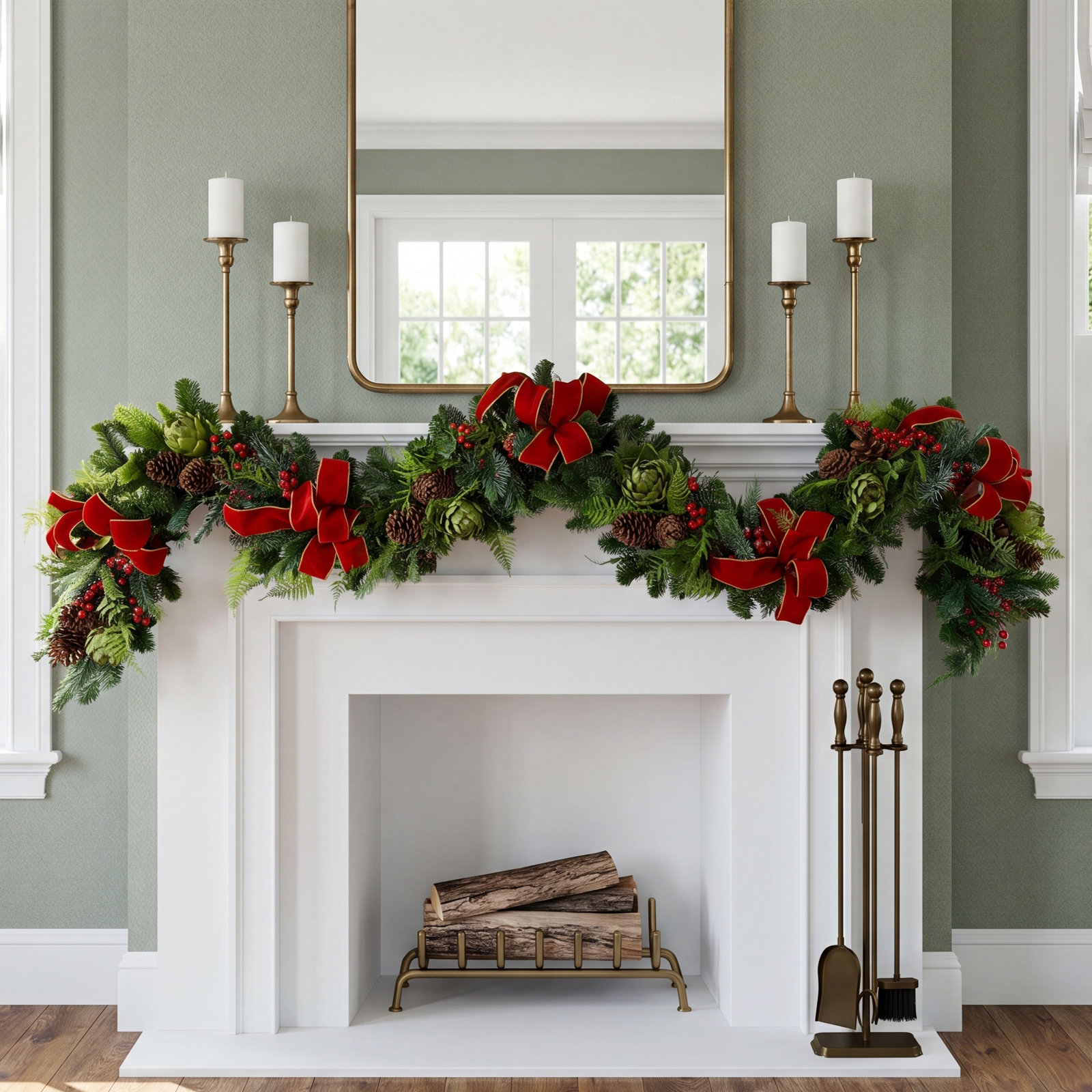 108" Berry Christmas Garland