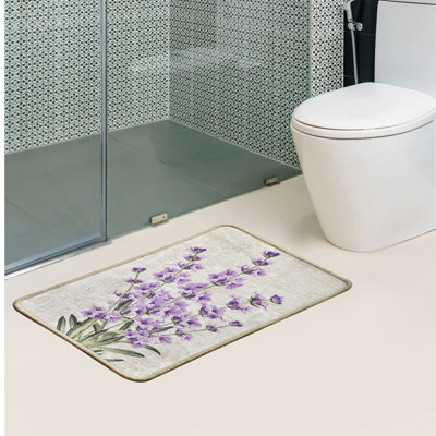 Tapis de bain antidérapant 100% polyester, 15,8 po x 23,6 po | Antiallergique, anti-poussière et anti-taches, 20,5 oz / m² | Lavable à la machine, facile d'entretien | Idéal pour les salles de bain, design élégant et fonctionnel