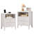 Nightstand Set of 2 with Charging Station, 22" fluted set Bedside Table with 2 Drawers, Open Shelf, Rounded Top & Solid Wood Legs,White-120830561-121084130