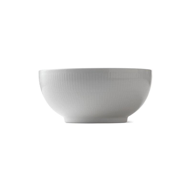 Royal Copenhagen White Fluted Serving Bowl, 3.7402" H x 8.2677" W x 8.2677" D