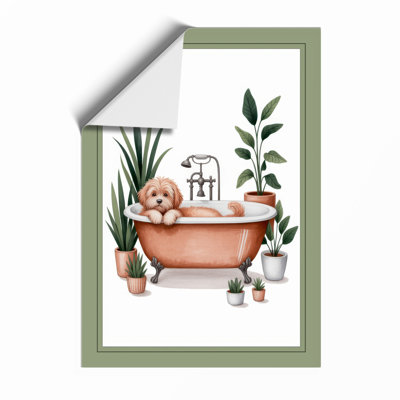 Dog's Bath Time Boho - Framed Print