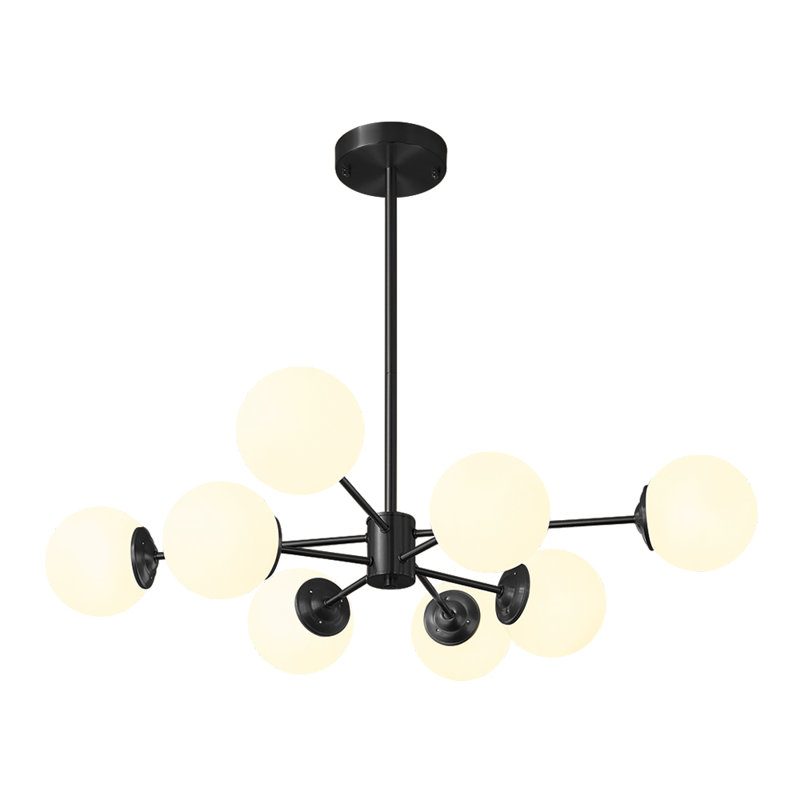 Buchholtz 90cm Modern Opal Glass Bubble Sputnik Chandelier, 8