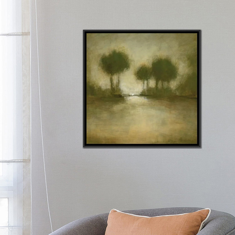 «Golden Valley II», reproduction sur toile, H 26 po x l 26 po x P 1,5 po, Toile avec cadre noir, Pas de tapis