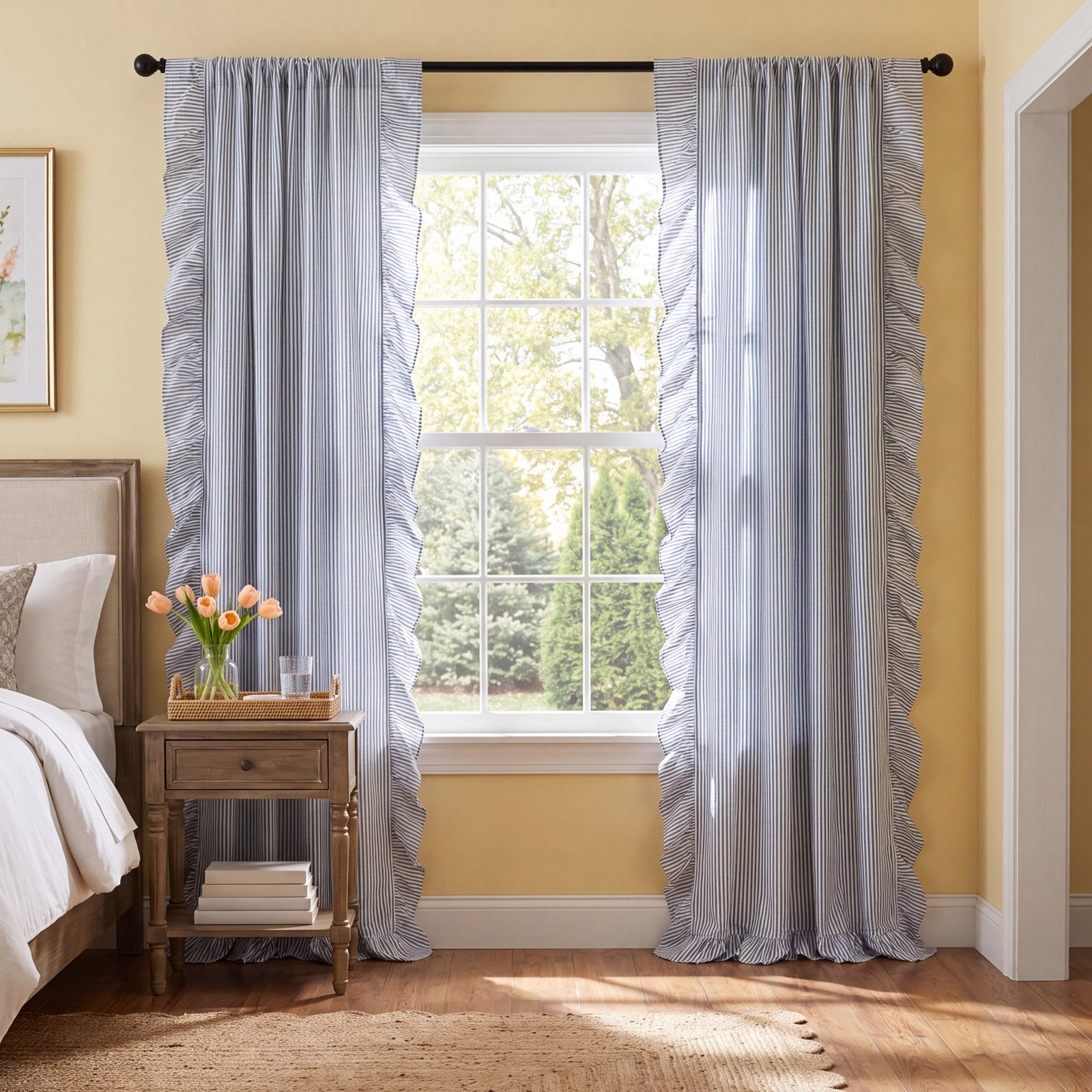 Yolandi Room Darkening Curtain, Navy