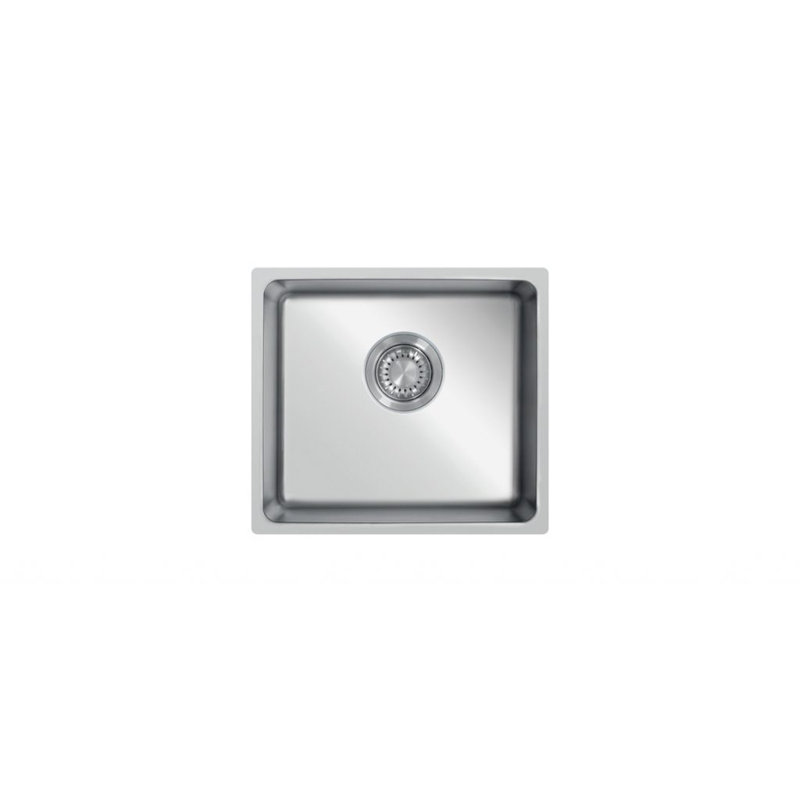 Metro Lane 440mm W Single Bowl Stainless Steel Kitchen Sink, 215mm H x 490mm W x 440mm D