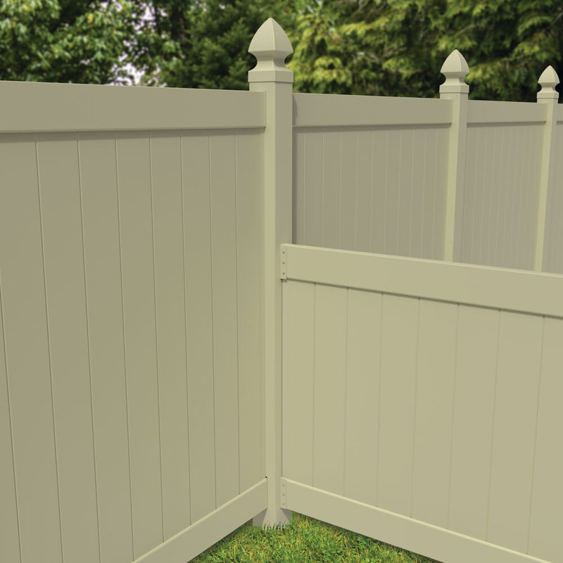 Off-White Vinyl Fence Transition Post Bracket
